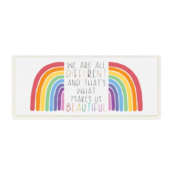 Stupell Industries Different Is Beautiful Rainbow Wall Art